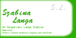 szabina langa business card